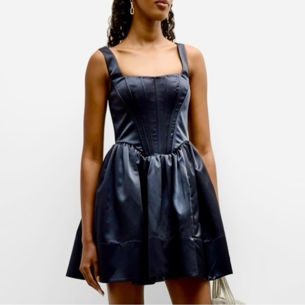 NWT STAUD Landscape Mini Dress Black Size 8